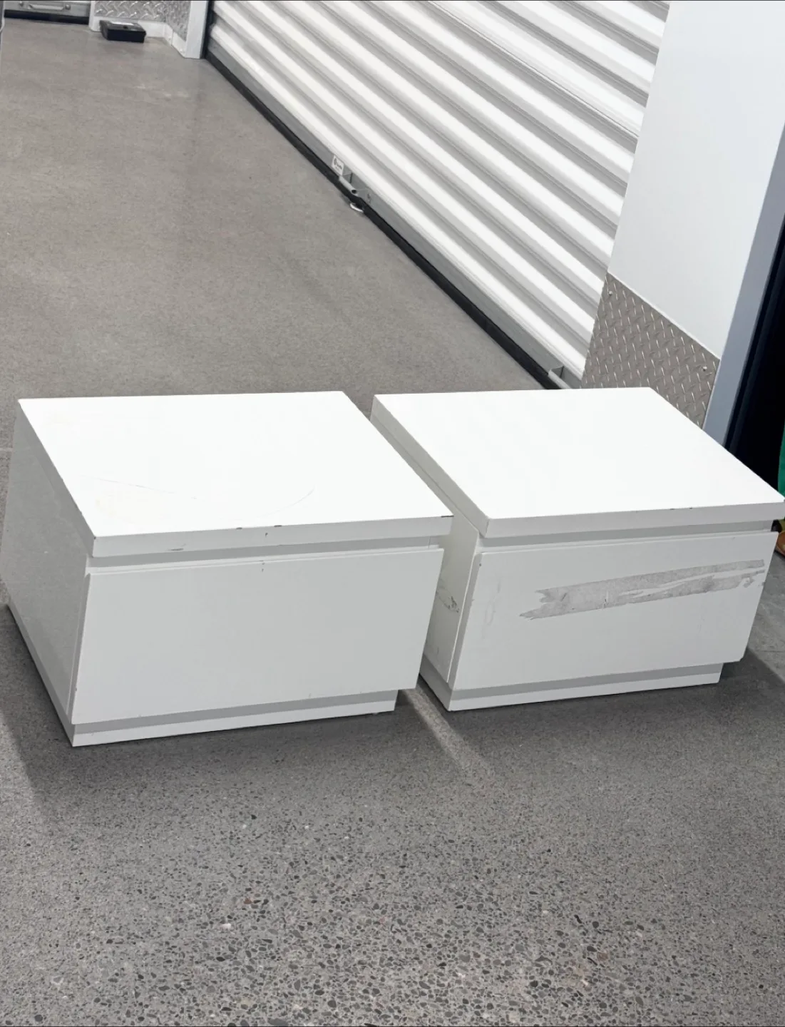 Ikea White Bedside Table - 38cm