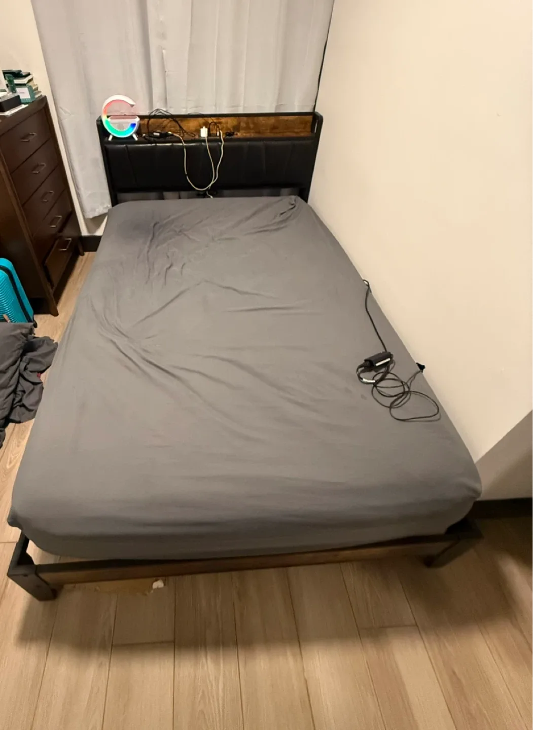 Full Size Bed Frame - Vintage Brown and Grey