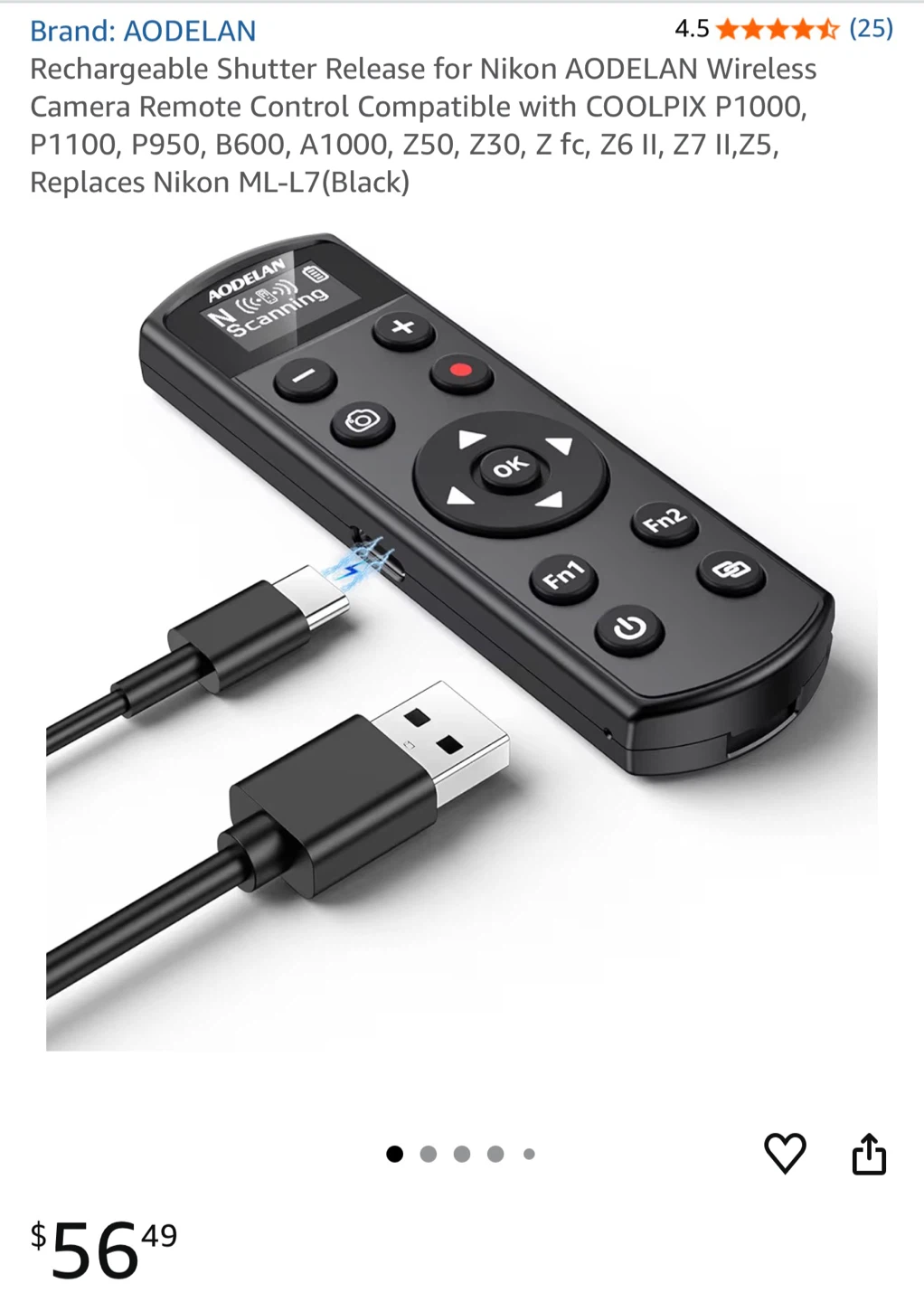AODELAN Wireless Camera Remote Control for Nikon - photo 2