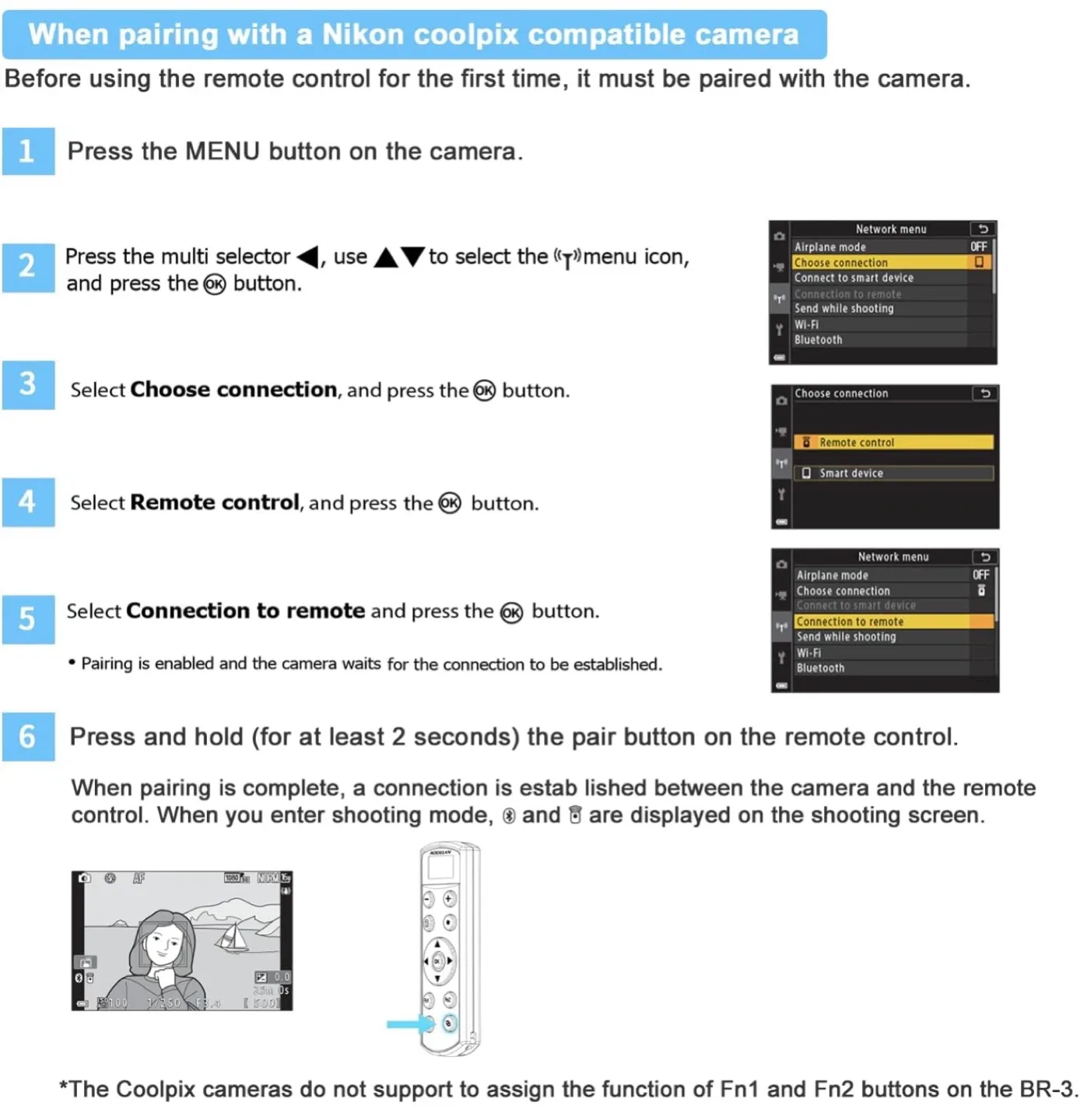 AODELAN Wireless Camera Remote Control for Nikon image indicator(10)