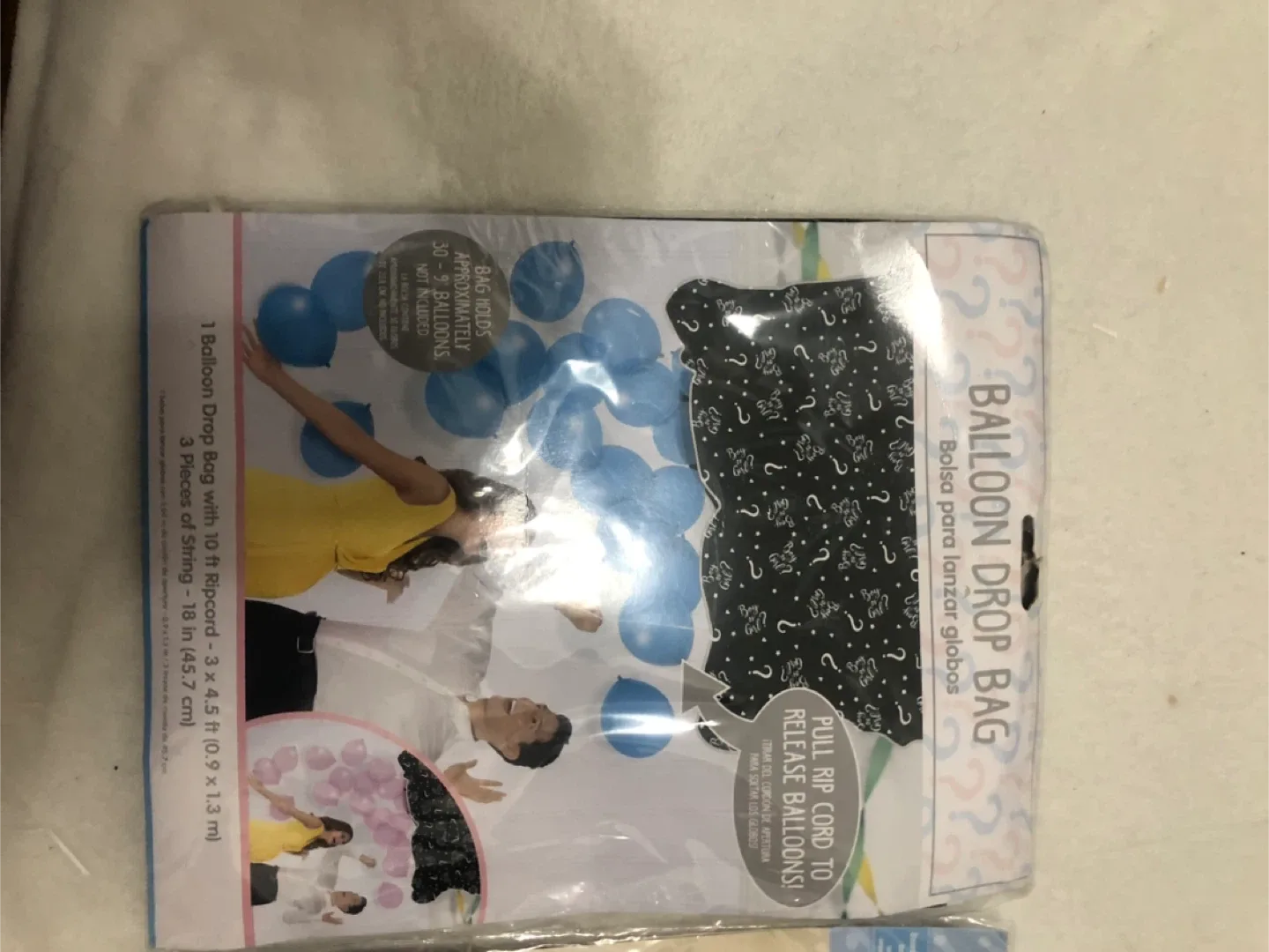 Gender Reveal Balloon Drop Bag & Balloon