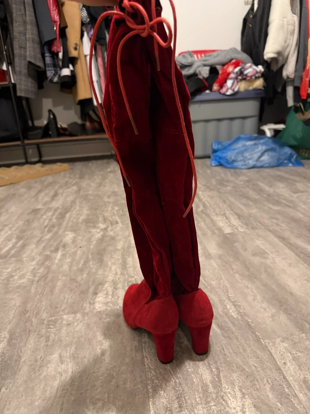 Red Over-the-Knee Boots - photo 2