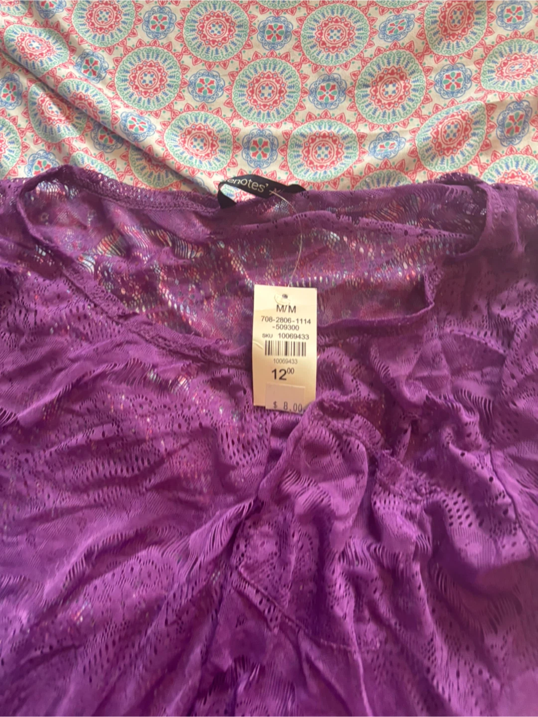 Notes Purple Lace Top - Size M/M - photo 2