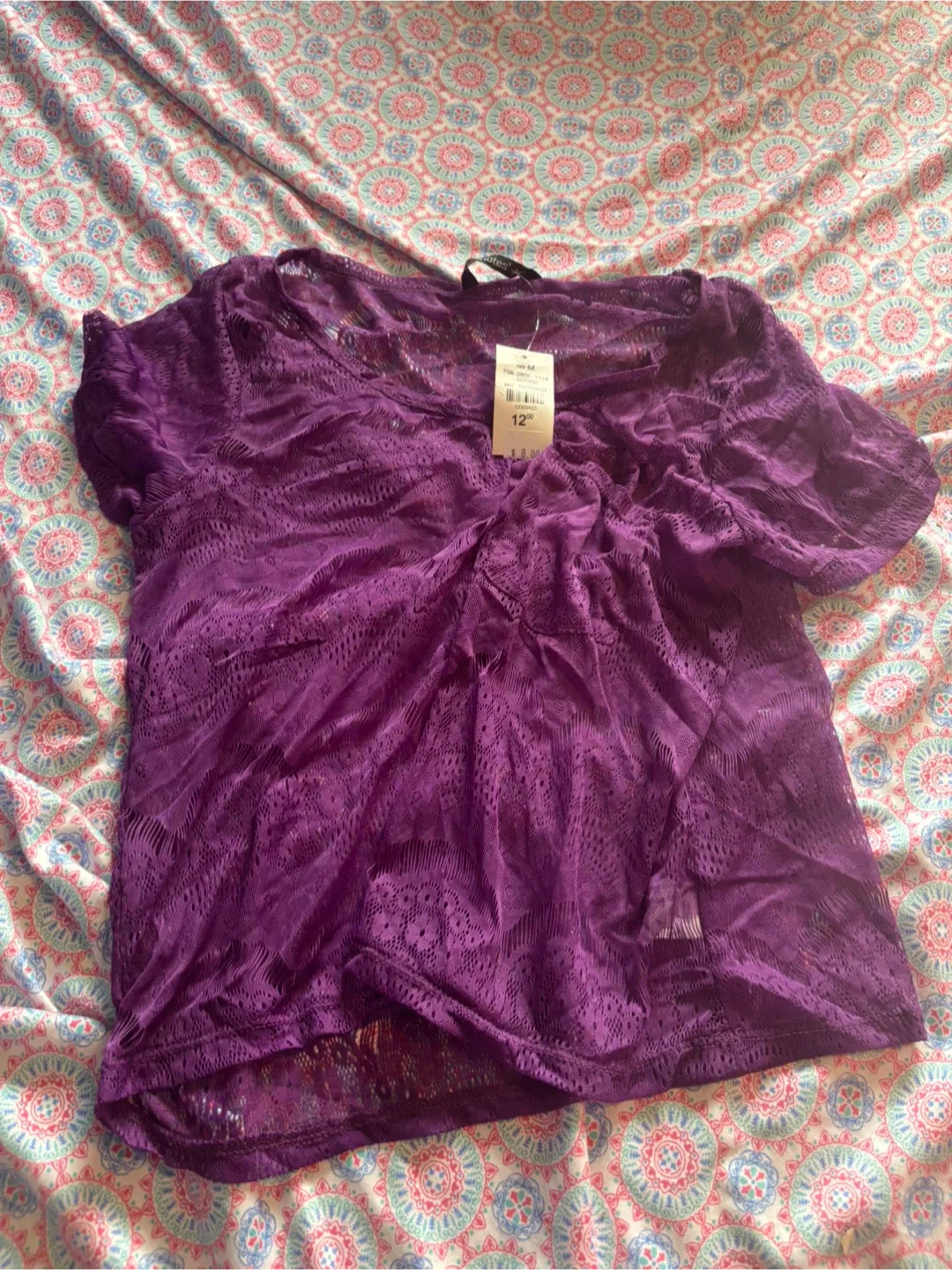 Notes Purple Lace Top - Size M/M