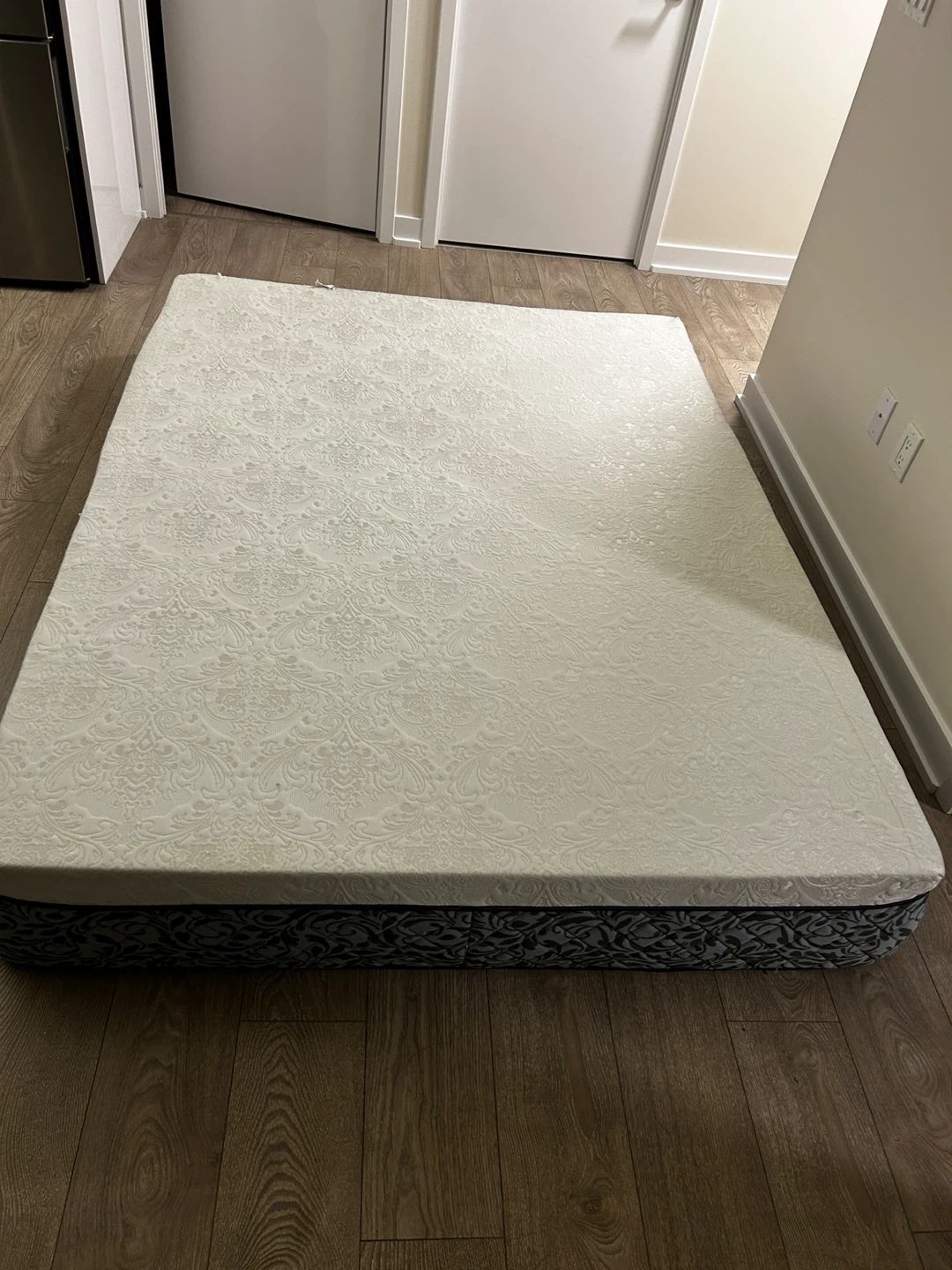 Black Queen Bed and Mattress