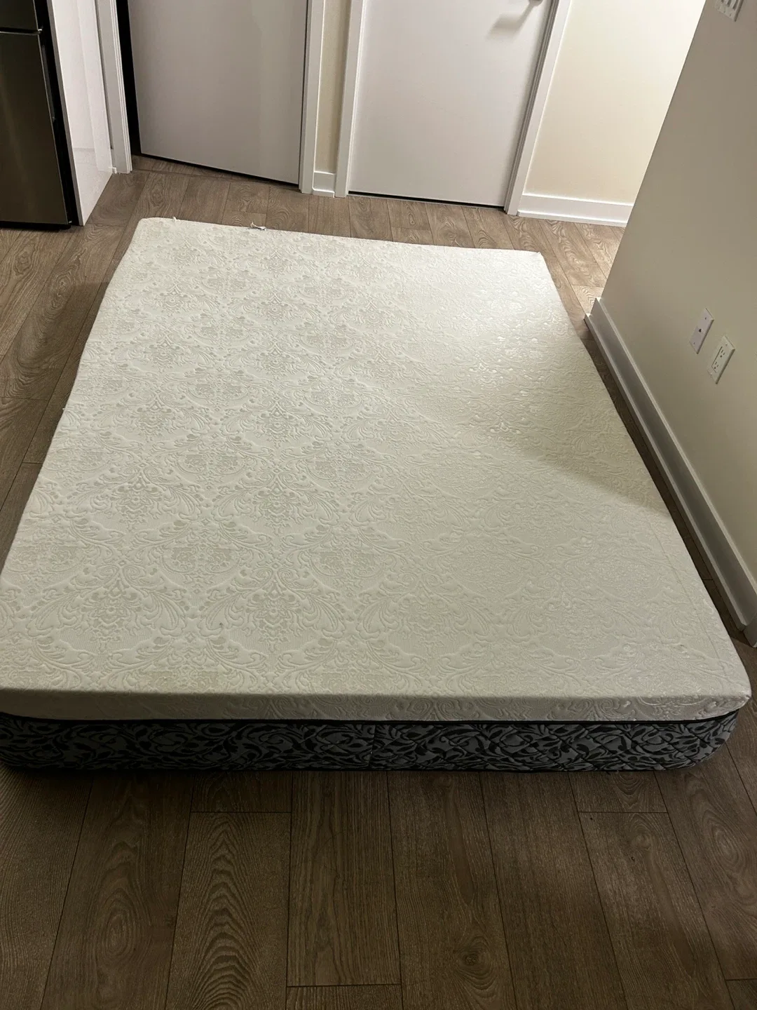 Black Queen Bed and Mattress