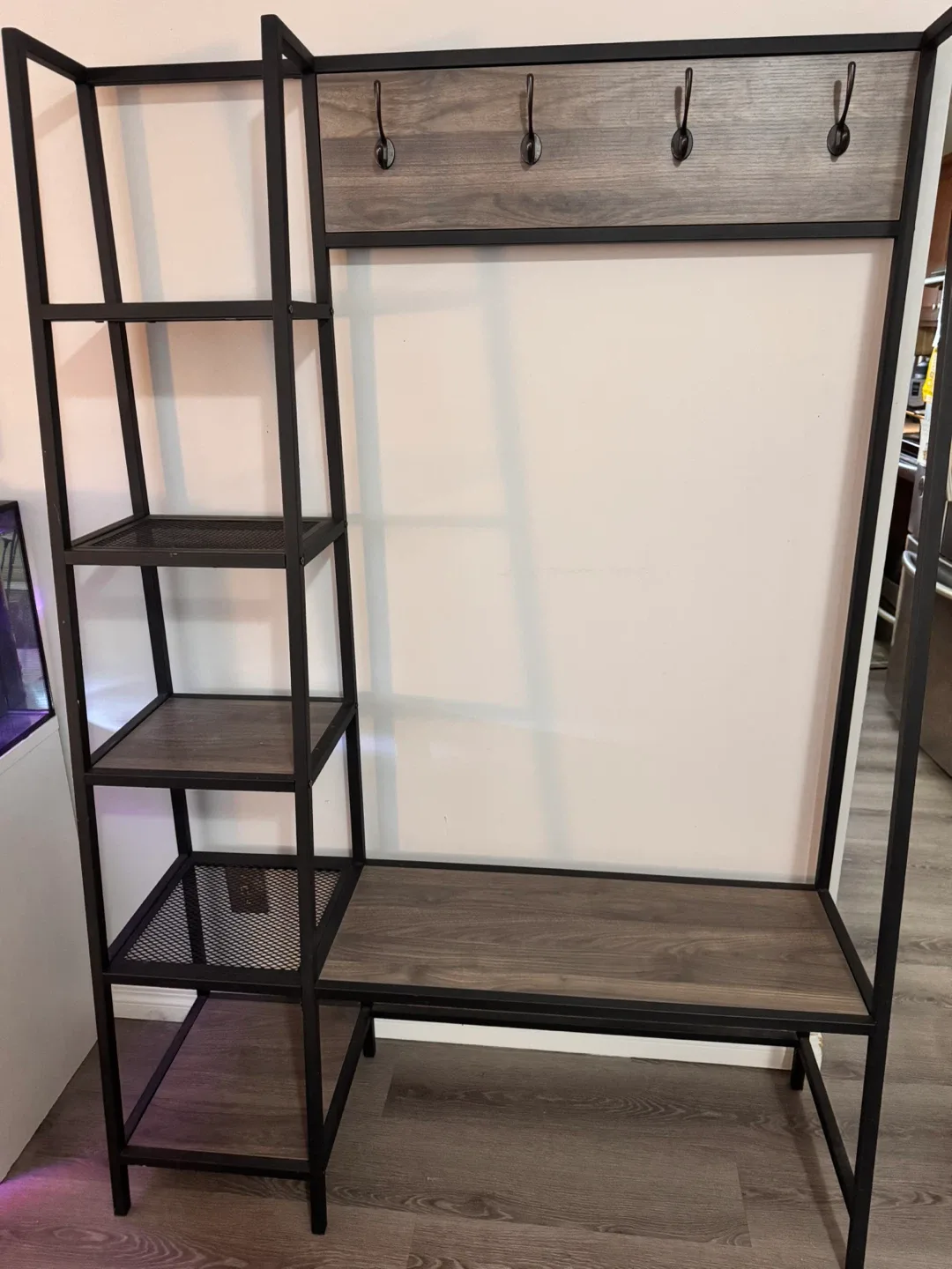 Hall Tree with Shelves and Hooks