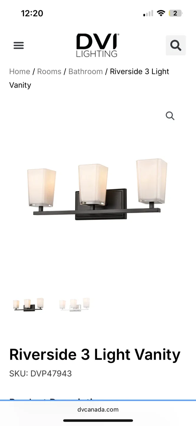 DVI Lighting Riverside 3 Light Vanity