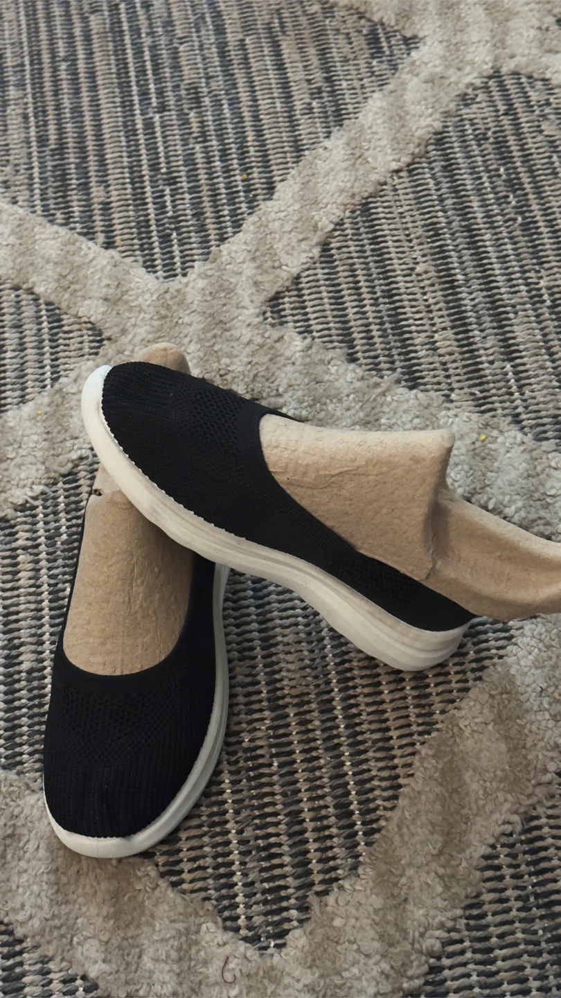 Black Knit Slip-On Sneakers - Size 39