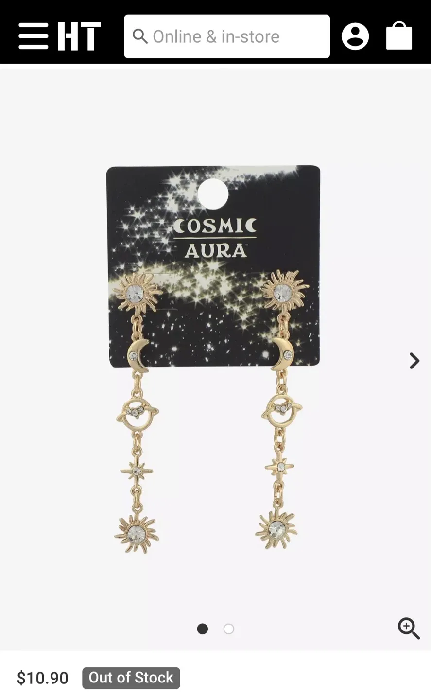 Moon Sun Star Saturn Planet Dangle Earrings image indicator(2)