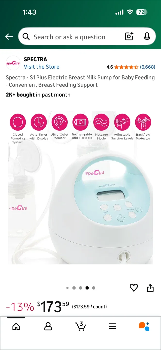 Spectra S1 Plus Premier Rechargeable Breast Pump image indicator(8)
