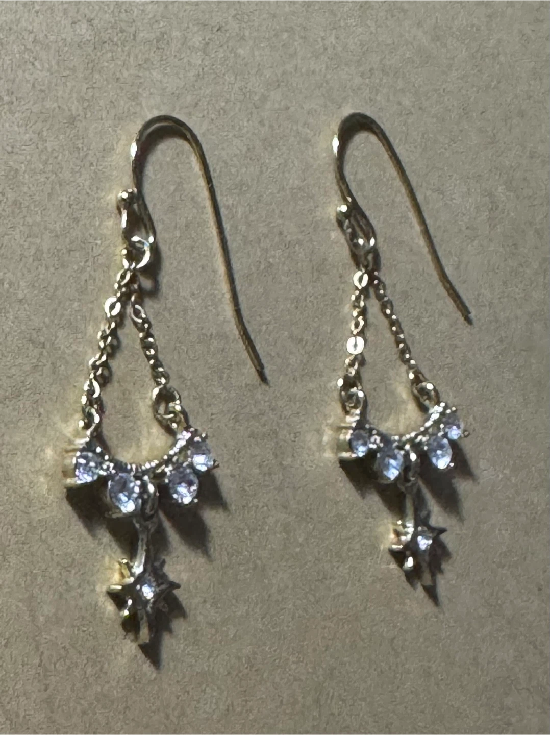 Gold Tone Star Dangle Earrings - photo 2