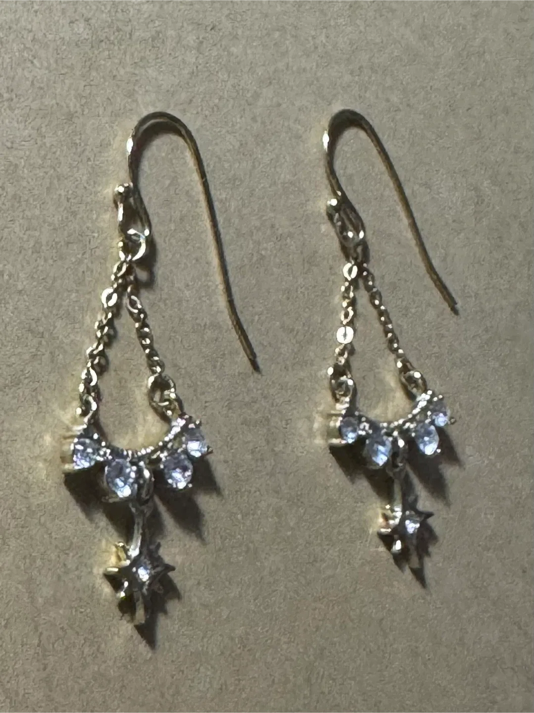 Gold Tone Star Dangle Earrings image indicator(2)