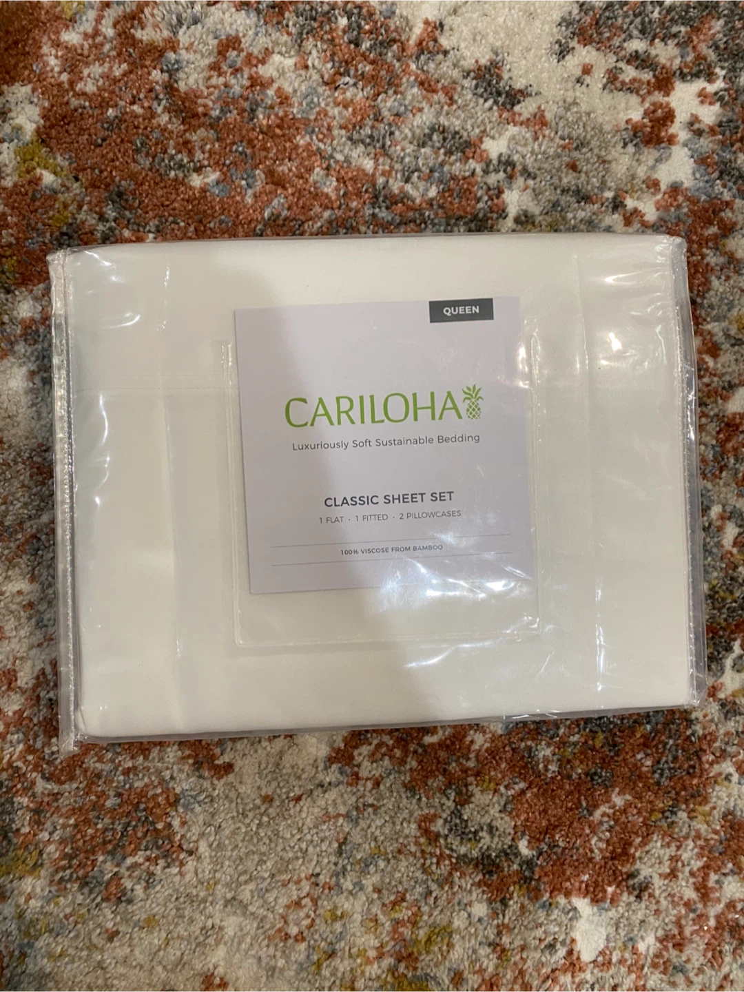 Cariloha Classic Bamboo Queen Bed Sheet Set - White