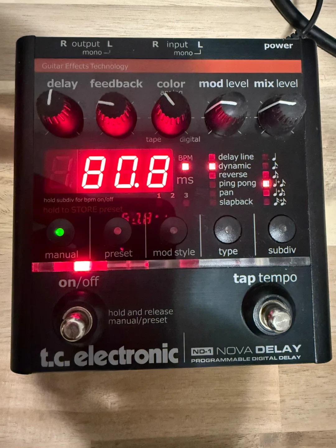 t.c. electronic ND-1 Nova Delay Guitar Effects Pedal