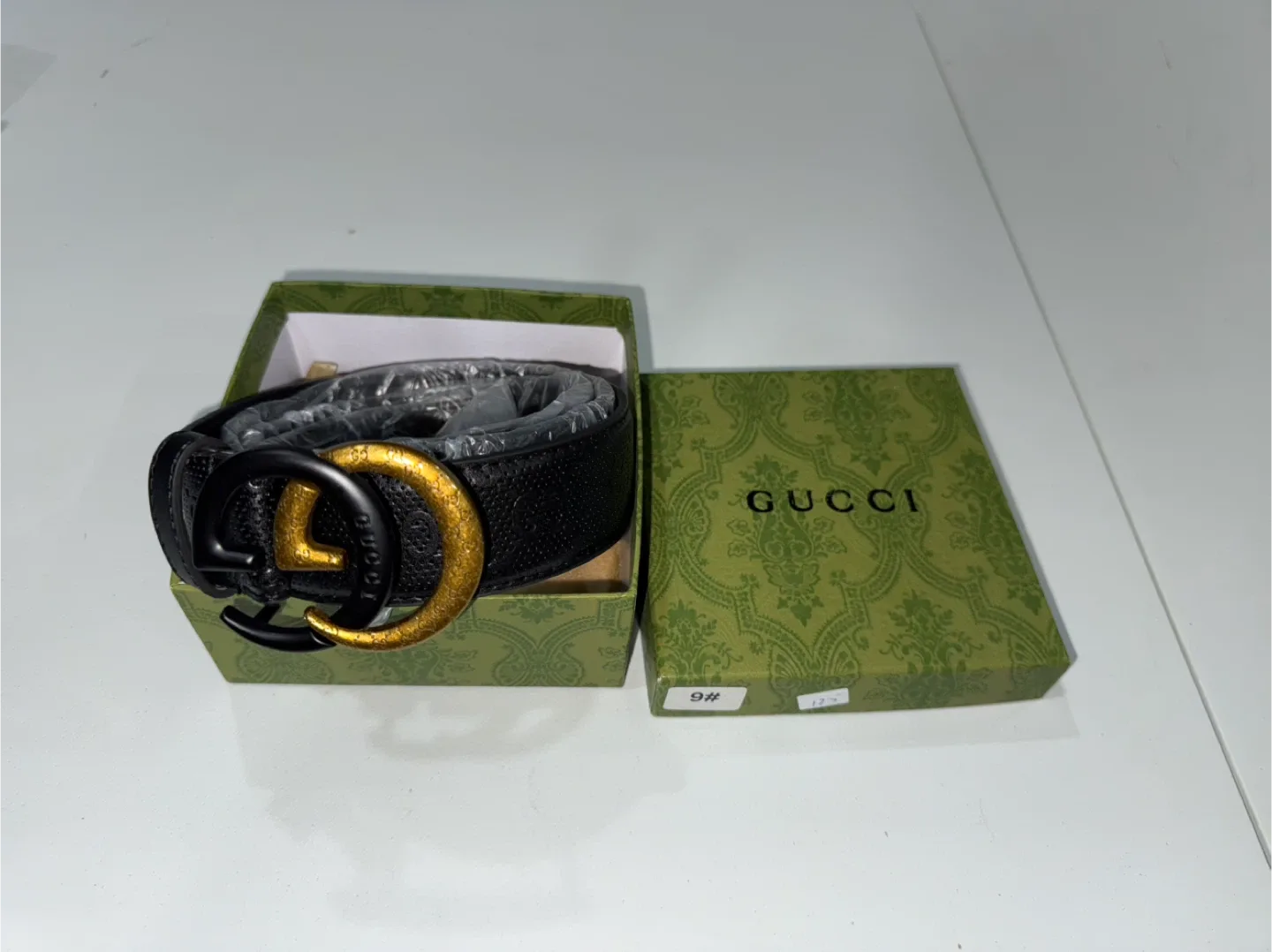 Gucci Black Leather Belt - Size 130-52