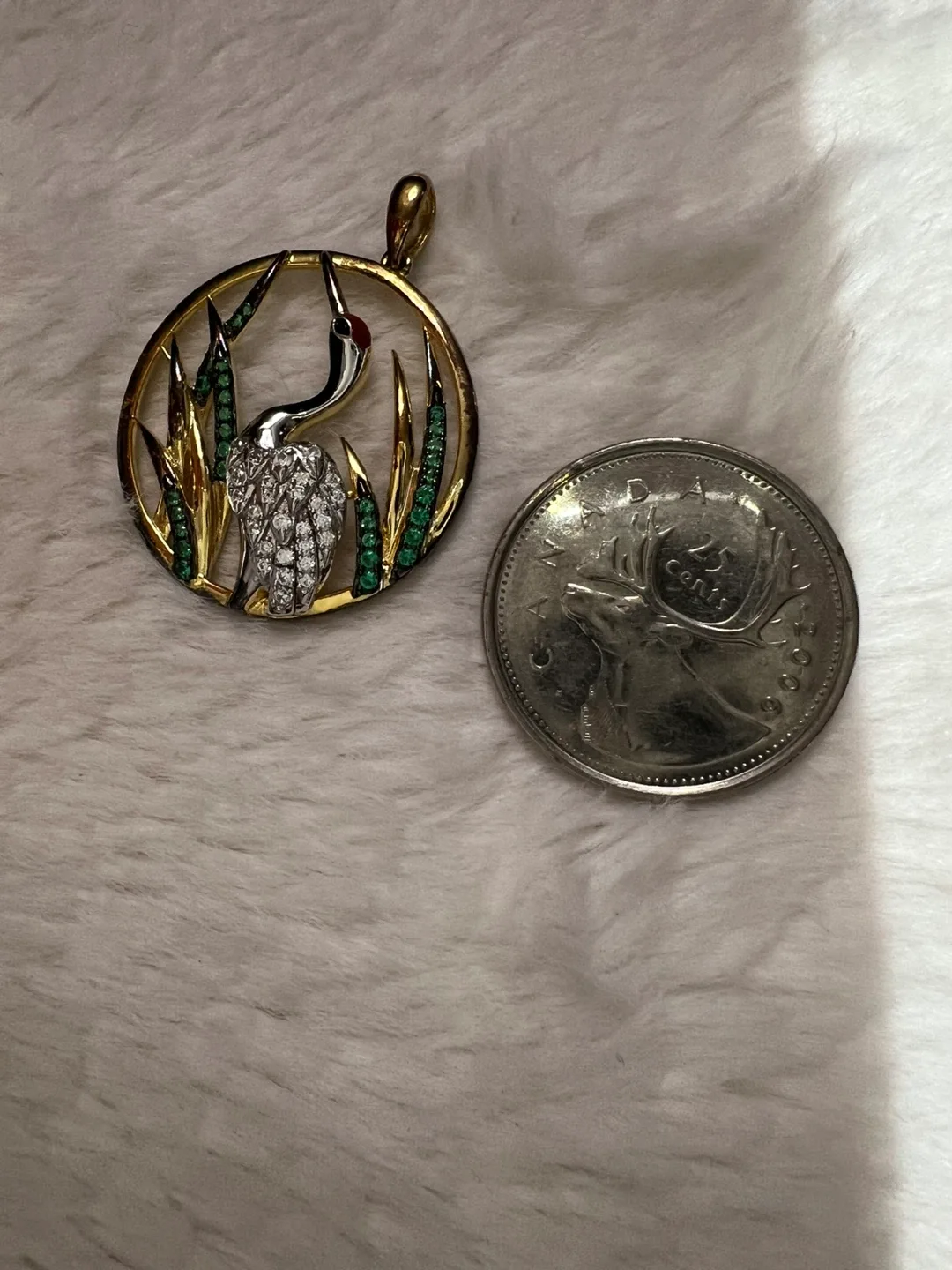 Crane Pendant with Gemstones image indicator(3)