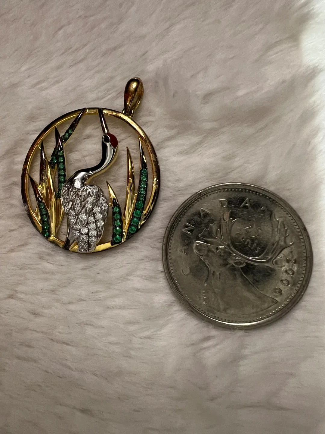 Crane Pendant with Gemstones image indicator(2)