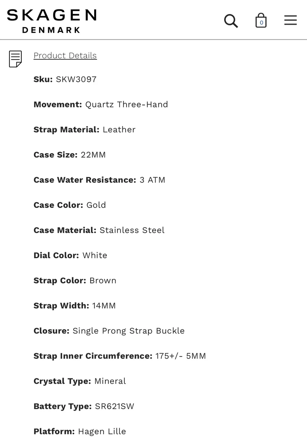 Skagen SKW3097 Hagen Lille watch - NEW image indicator(4)