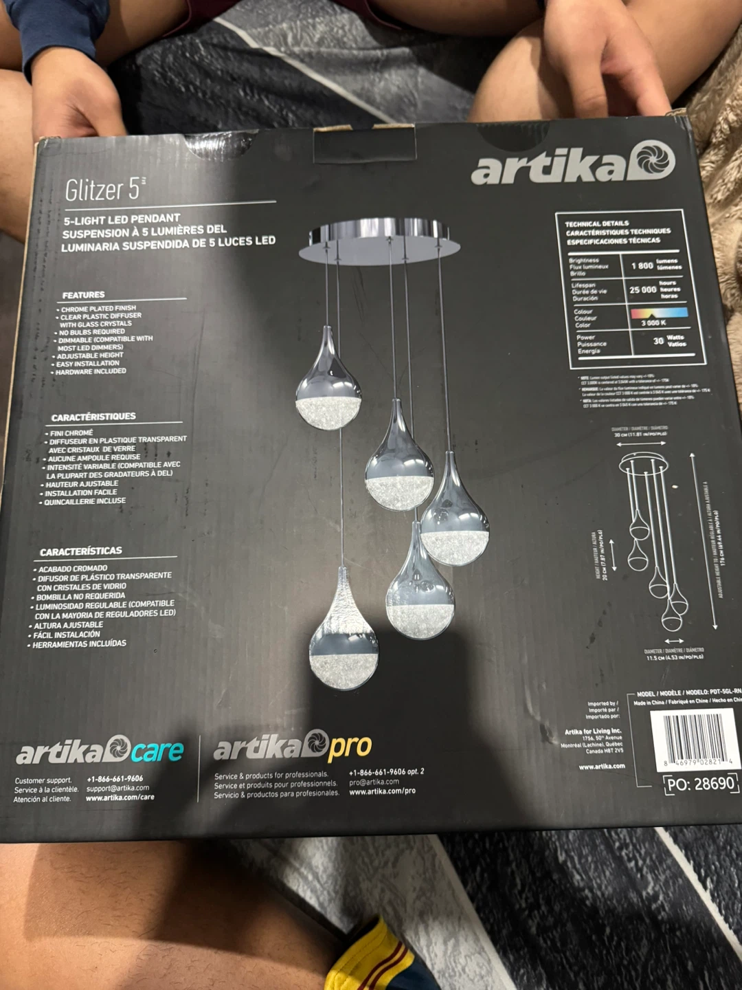 Artika Glitzer 5 5-Light LED Pendant - New in Box! - photo 2