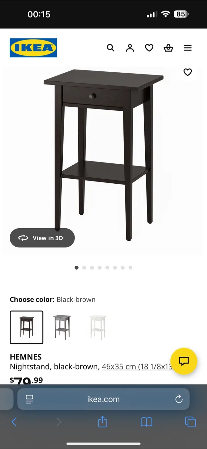 IKEA HEMNES Black-Brown Nightstand