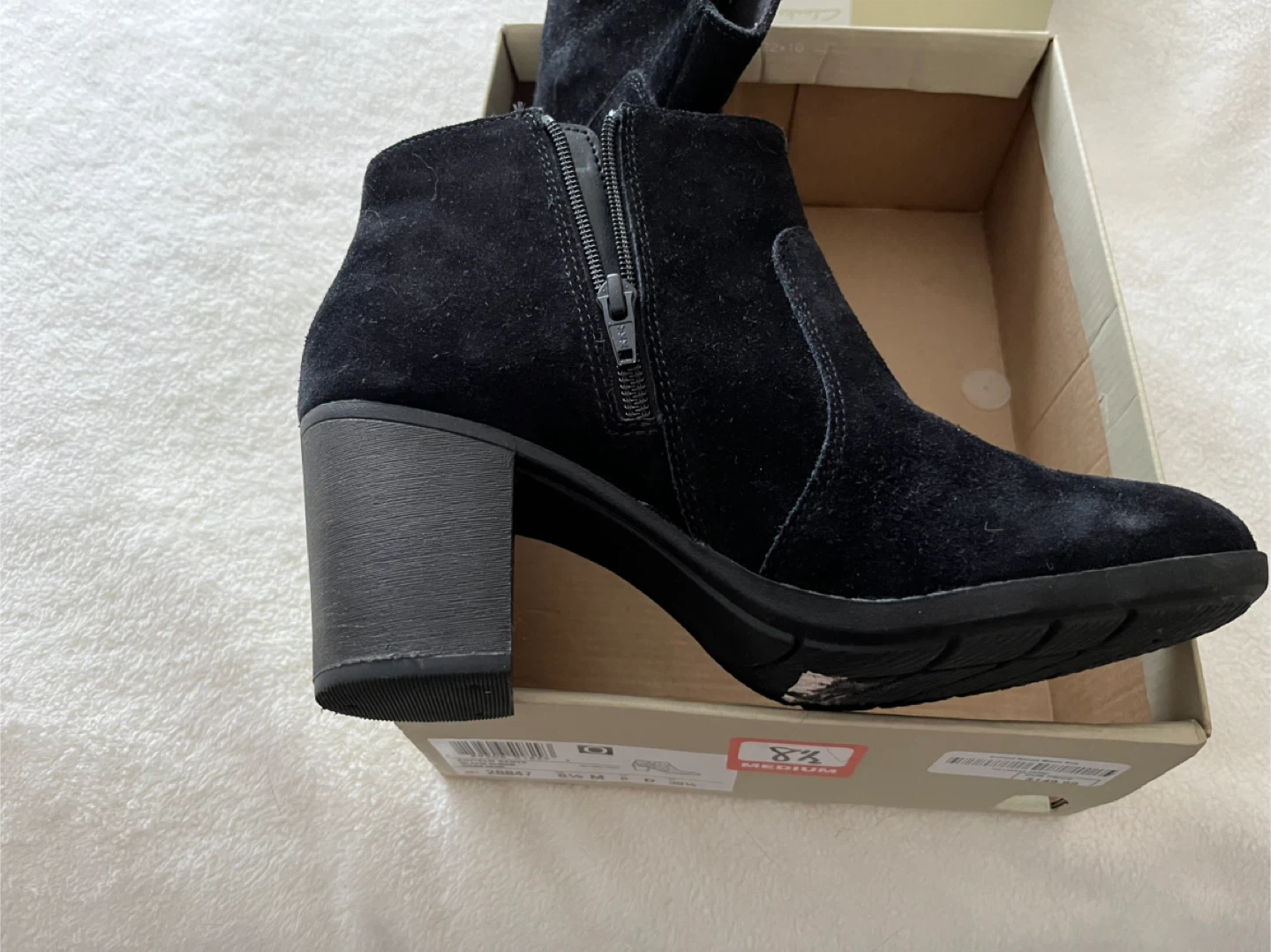 Clarks Black Suede Ankle Boots - Size 8.5 - photo 2