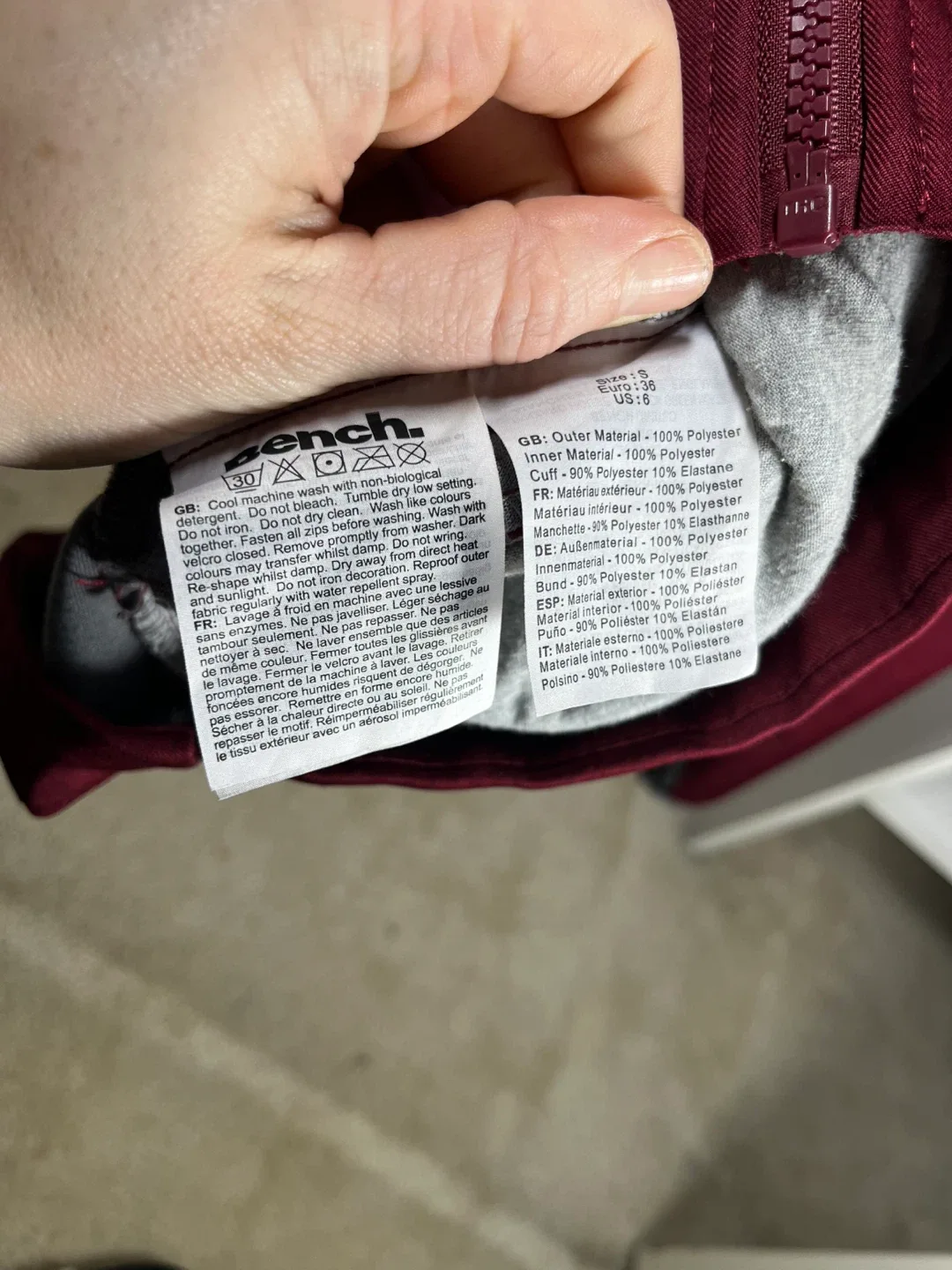 Bench Burgundy Softshell Jacket - Size S image indicator(5)