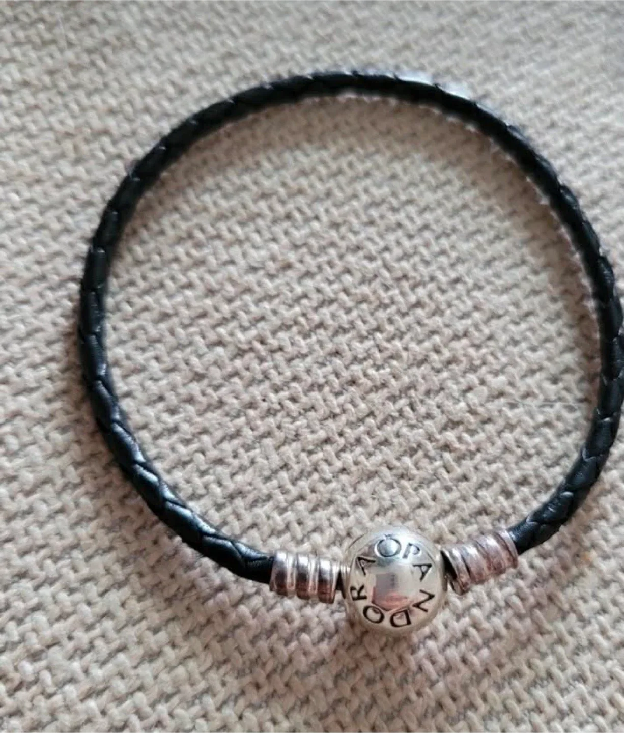 Pandora Black Leather Charm Bracelet