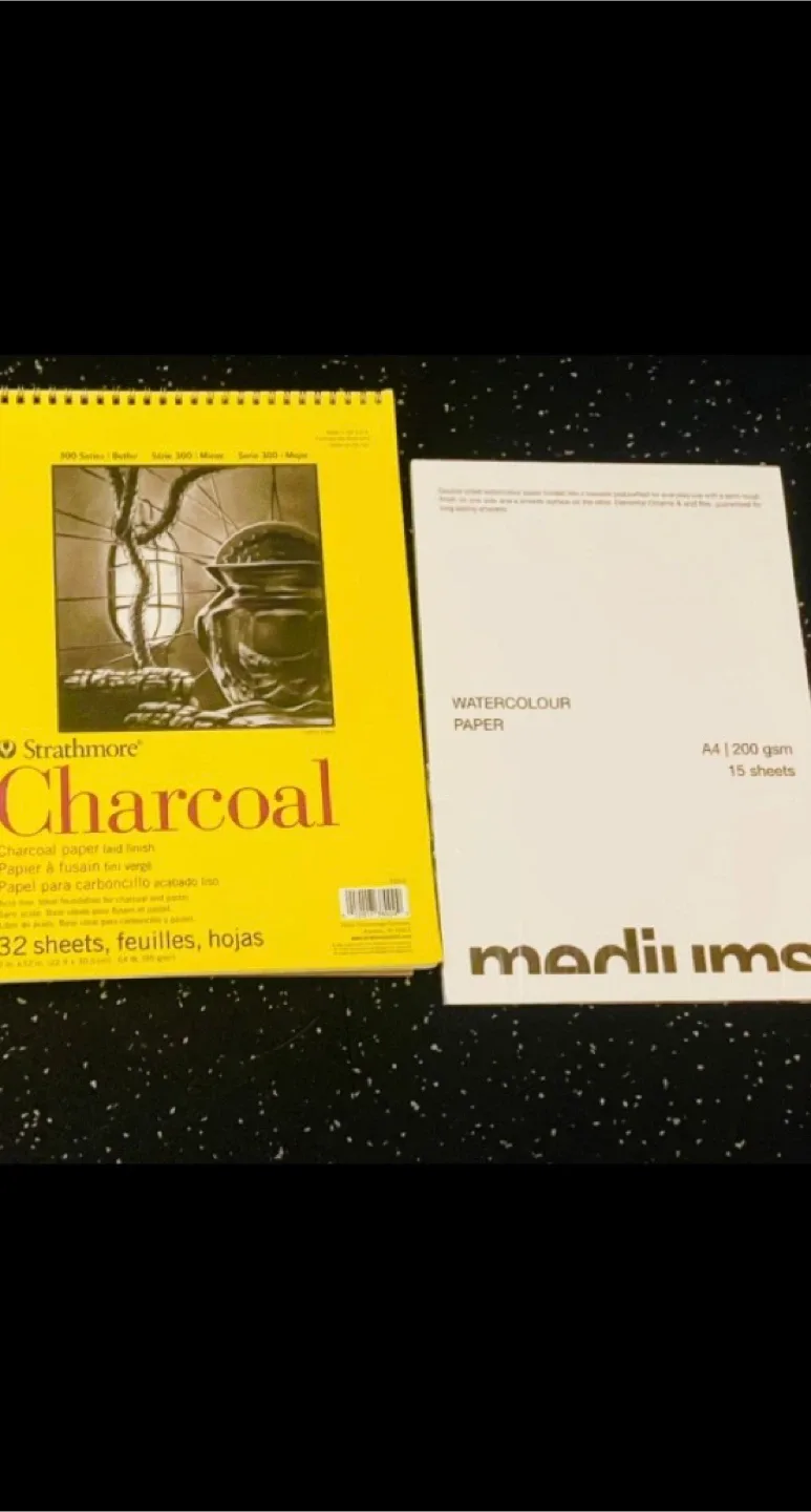 1x  Watercolour pad NEW & 1x Charcoal pad NEW
