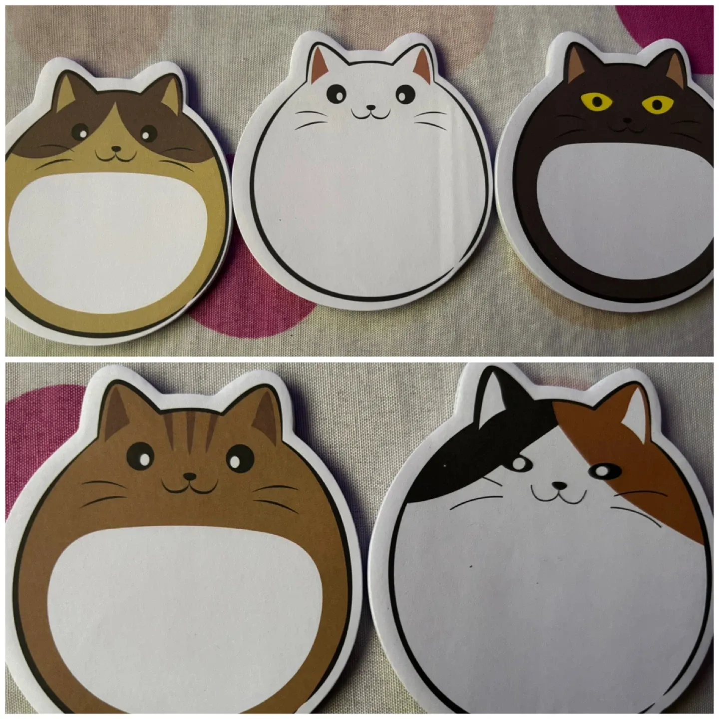 (Set Of 5) Cute Cat Sticky Notes