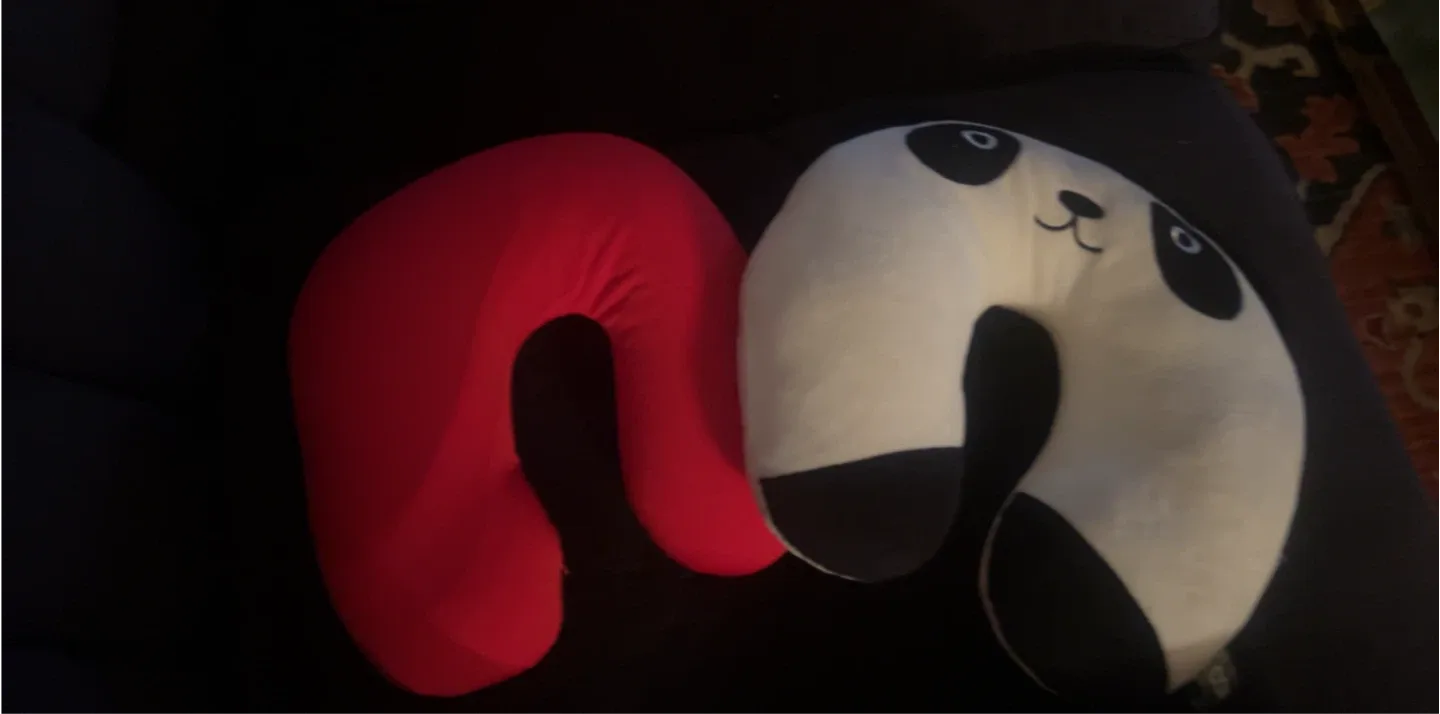 Travel Neck Pillows: Red & Panda Design