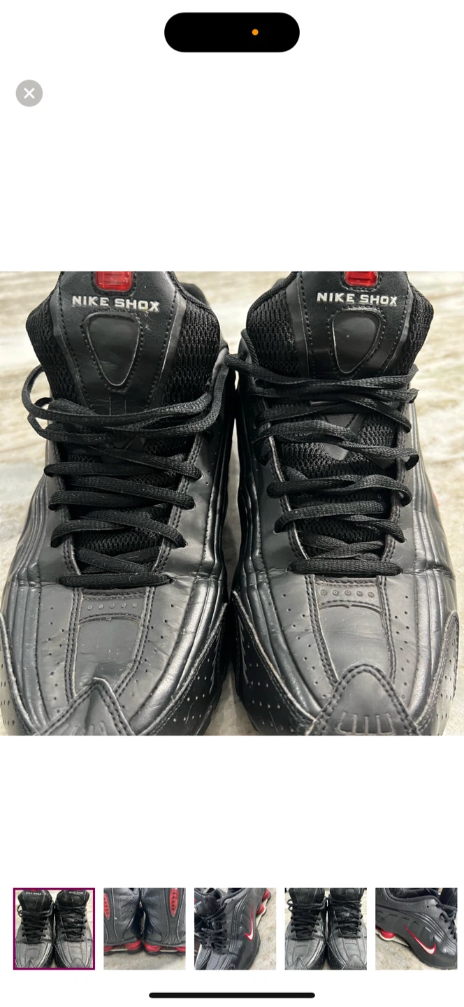 Nike Shox Black and Red Sneakers