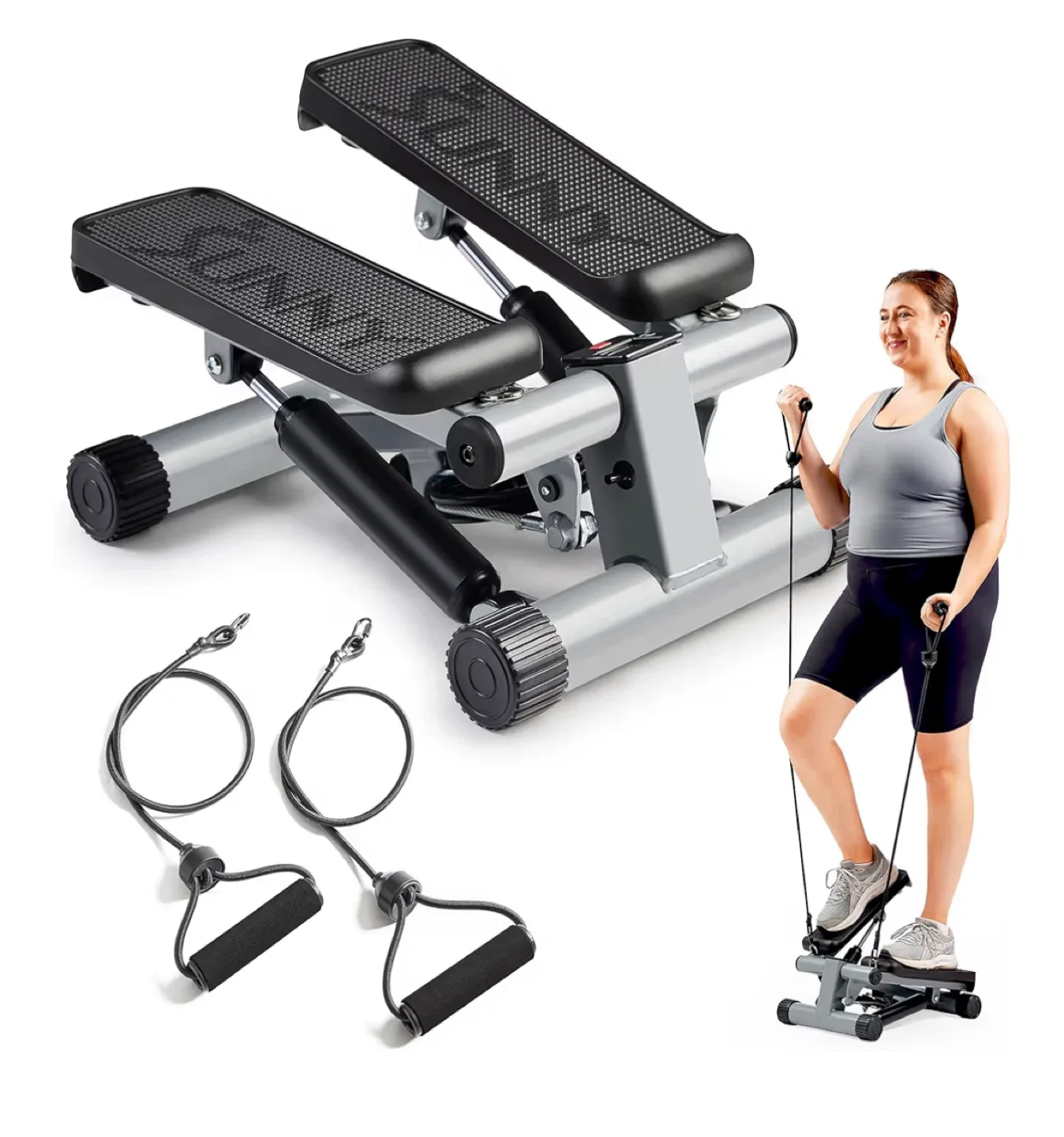 Sunny Health & Fitness Mini Stepper w/ Resistance Bands image indicator(3)