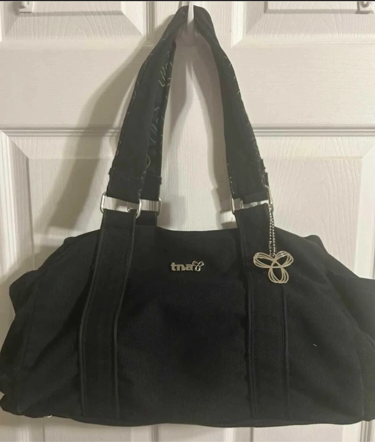 TNA Black Canvas Duffle/Gym Bag