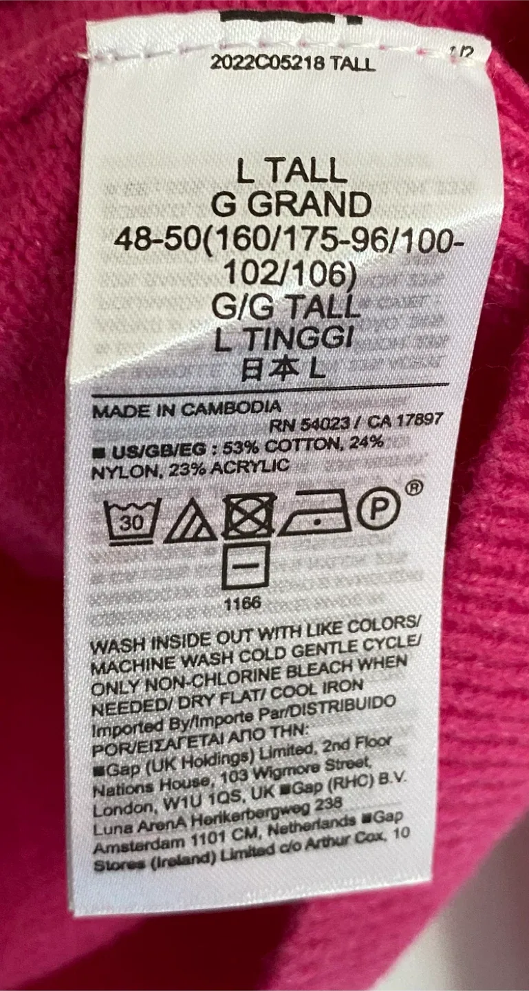 Gap L Tall Pink V-Neck Sweater image indicator(4)