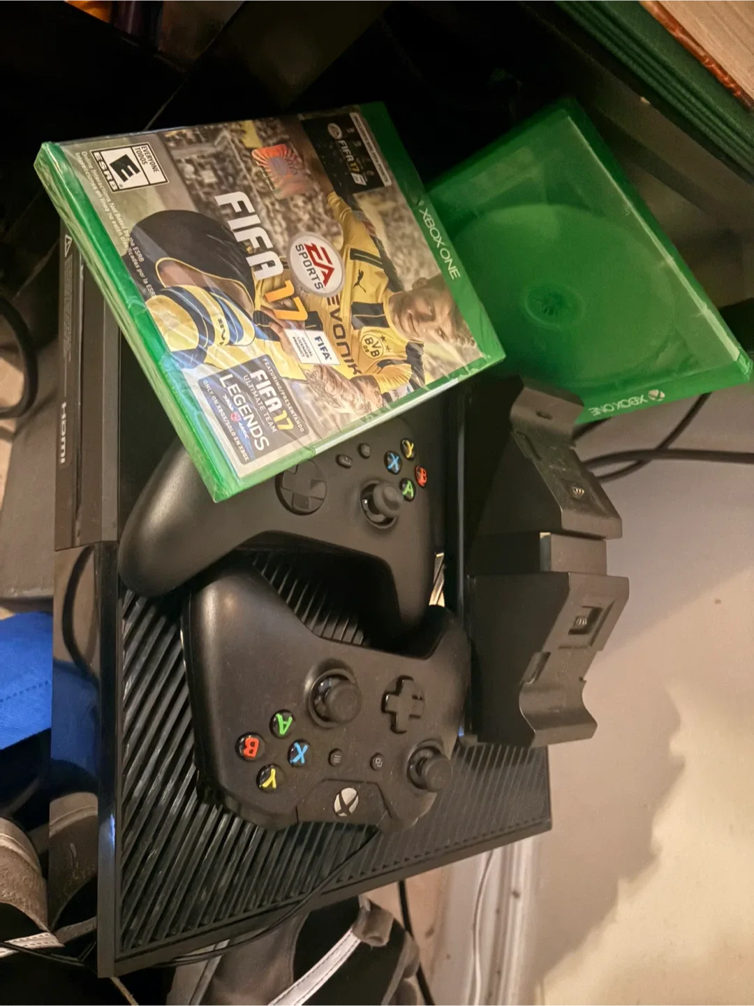 Xbox One with FIFA 17 and Controllers
