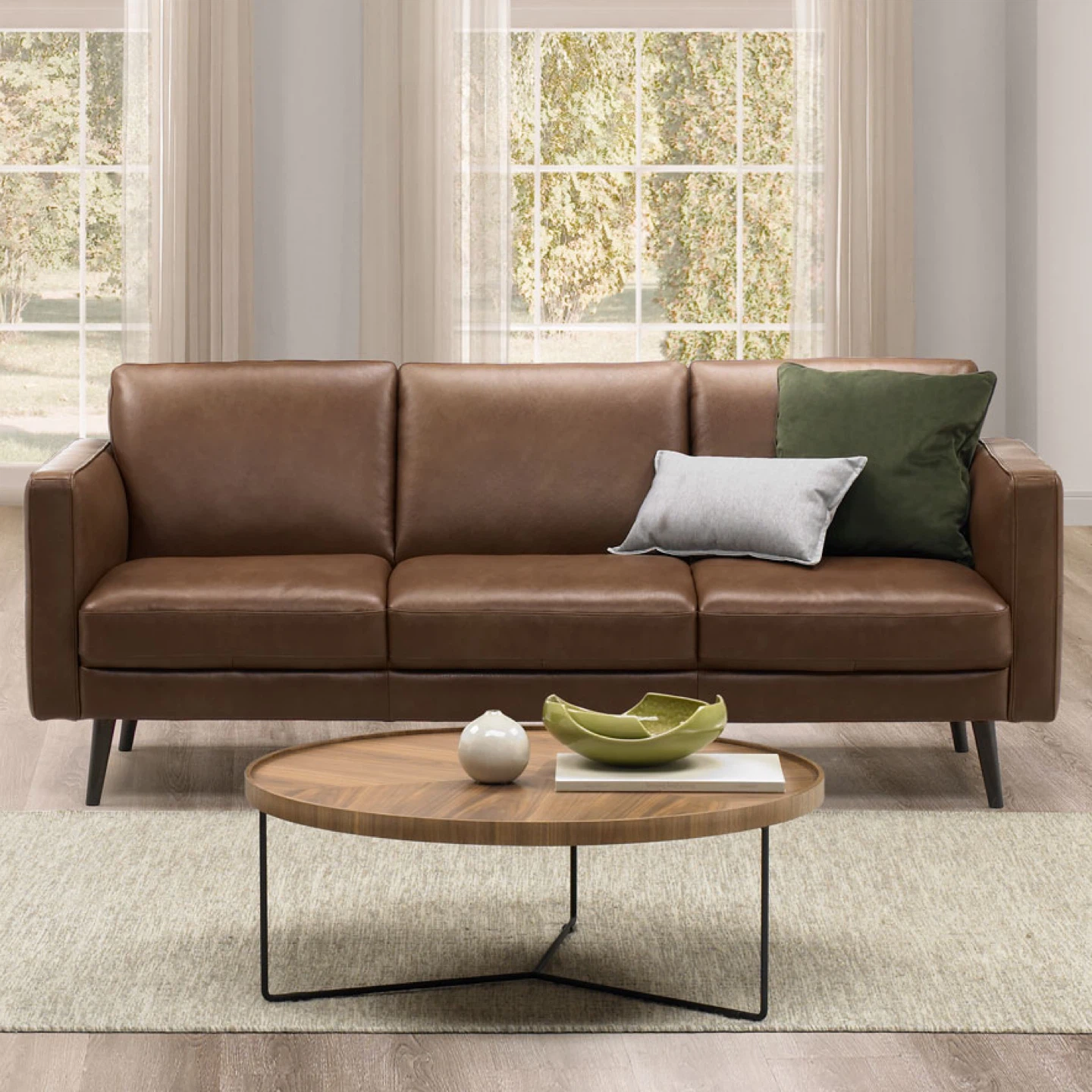 NATUZZI DESTREZZA ALL LEATHER SOFA $6500