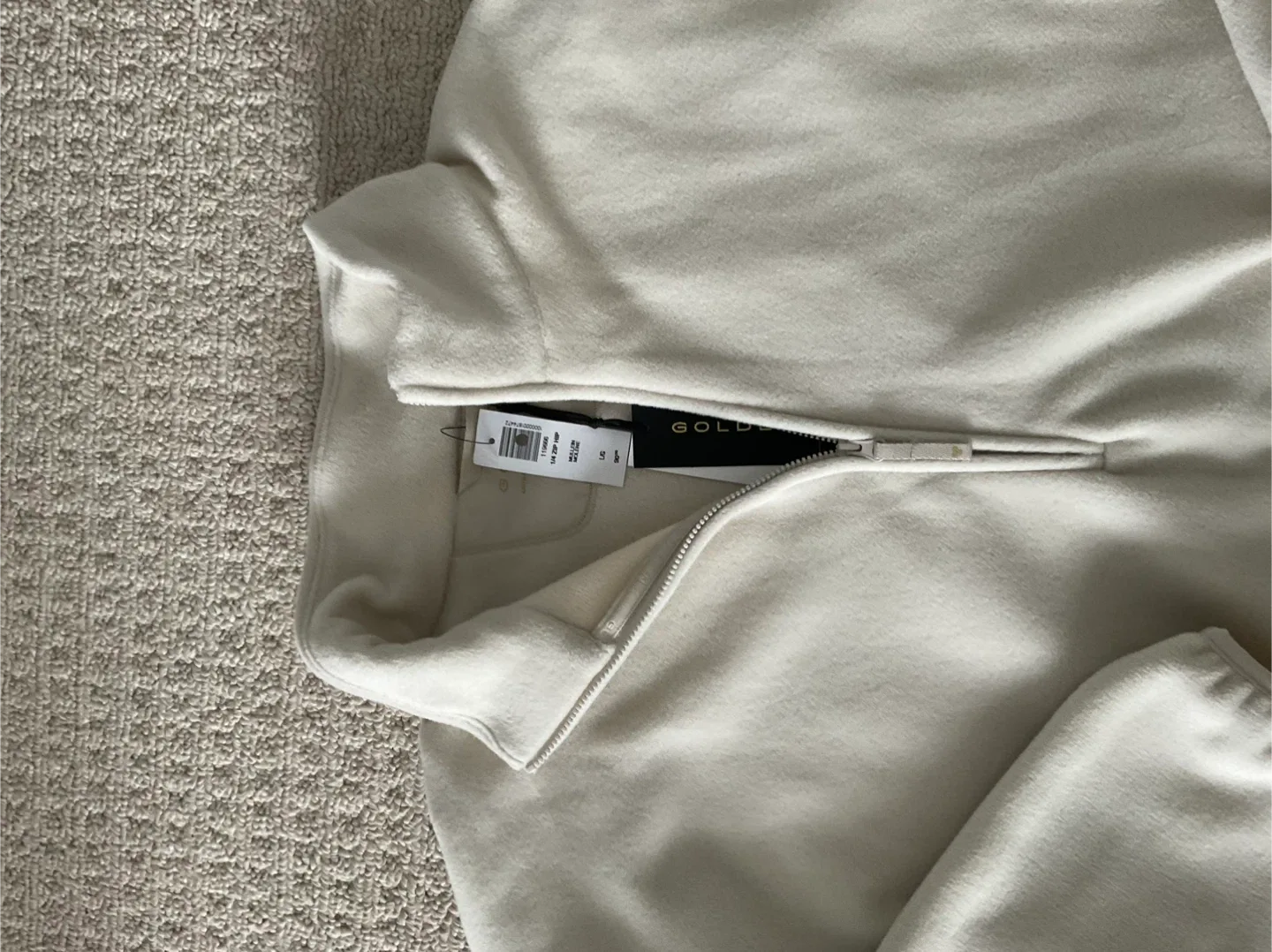 Aritzia TNA Gold Fleece 1/2 Zip Pullover - L nwt image indicator(2)