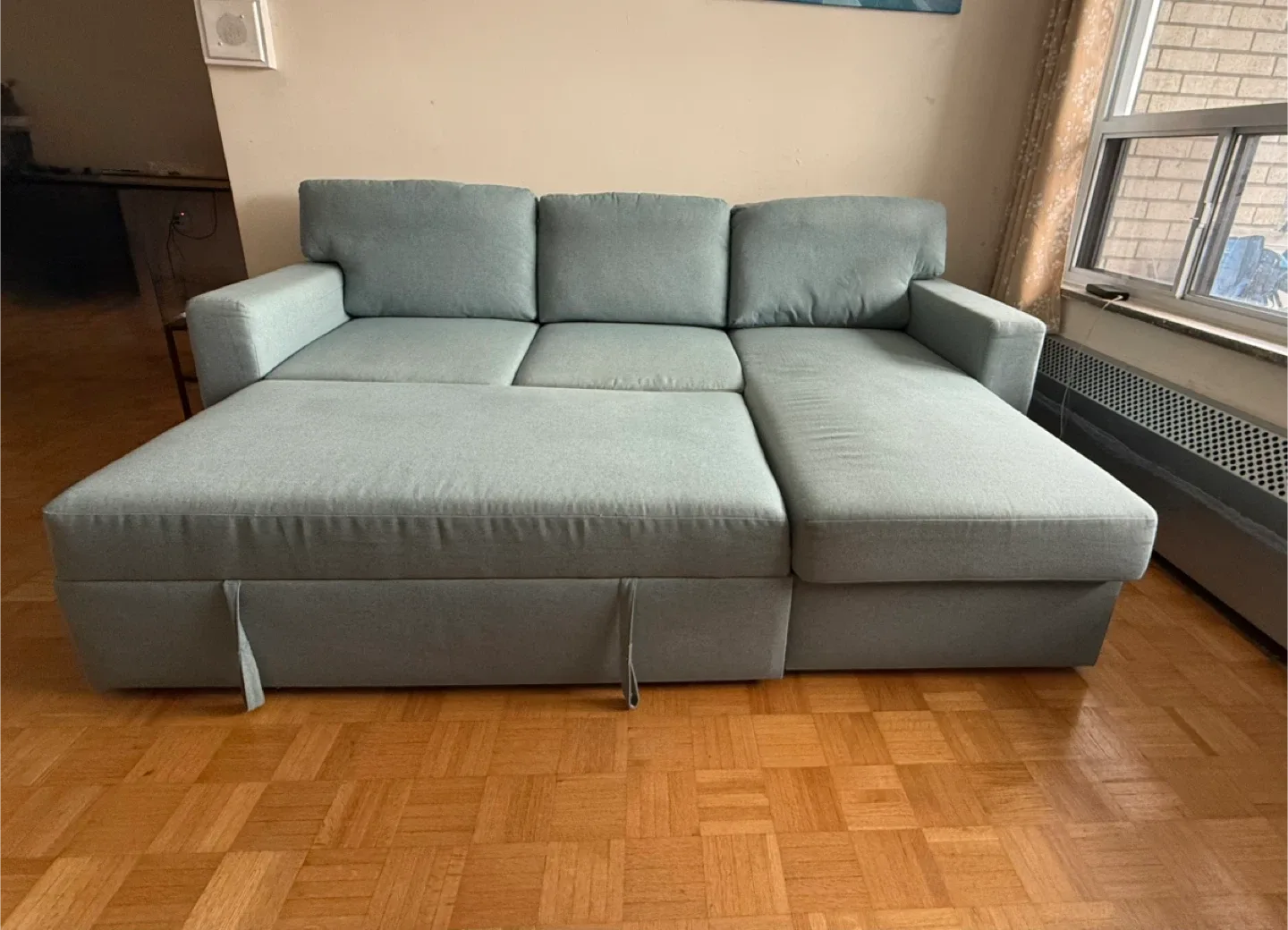 IKEA Friheten Sleeper Sectional - Light Turquoise