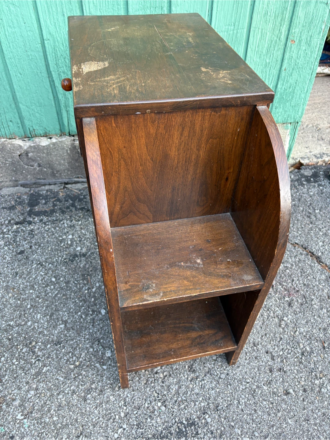Small Wooden Side Table with double slide Drawer - photo 2