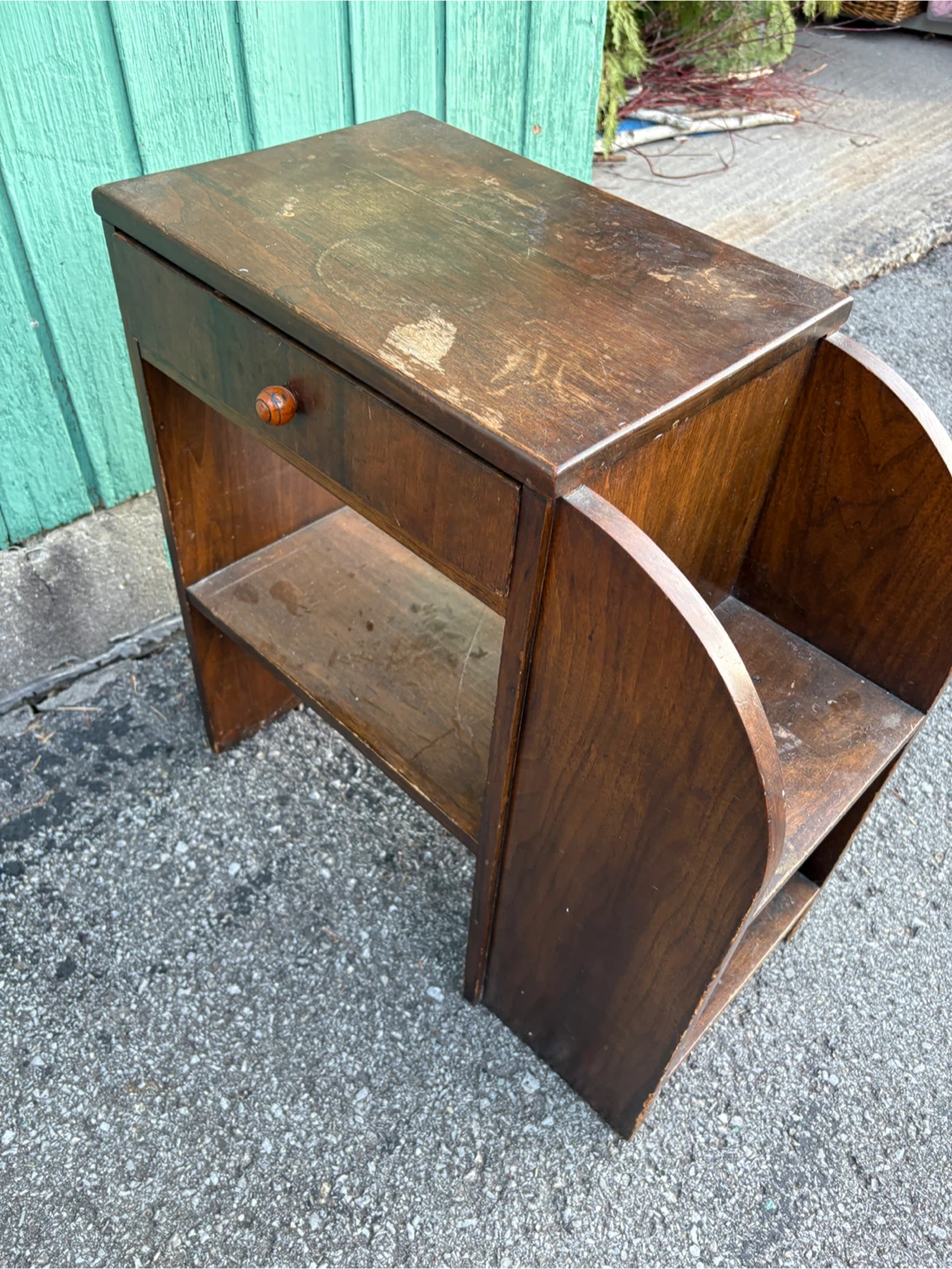Small Wooden Side Table with double slide Drawer - photo 3