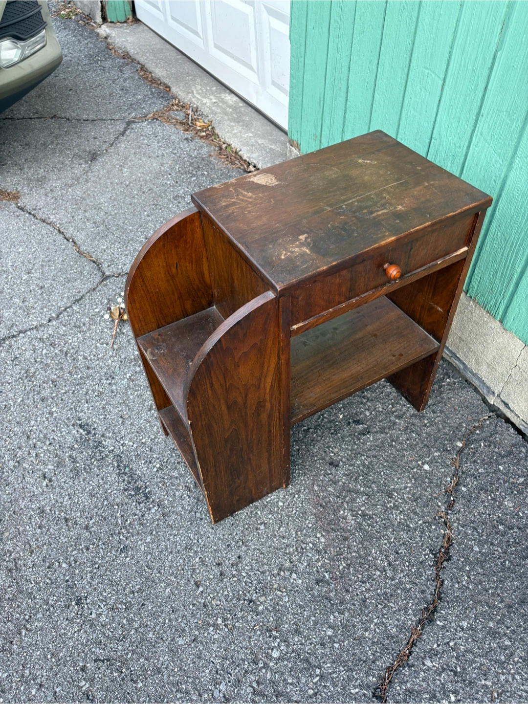 Small Wooden Side Table with double slide Drawer