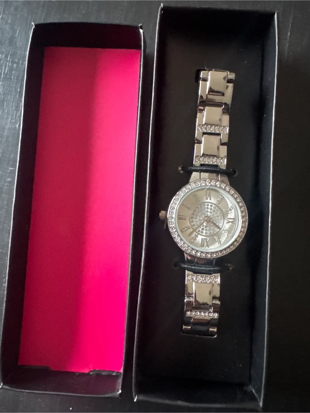 Silver-Tone Women's Watch with Rhinestones, New in Box