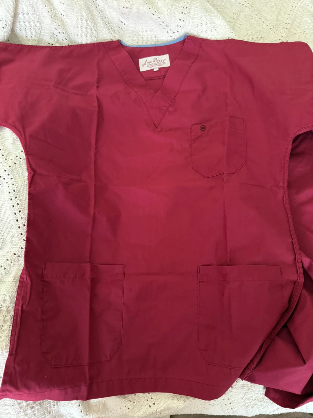 Monotip Maroon Scrub Set - Size S - photo 5