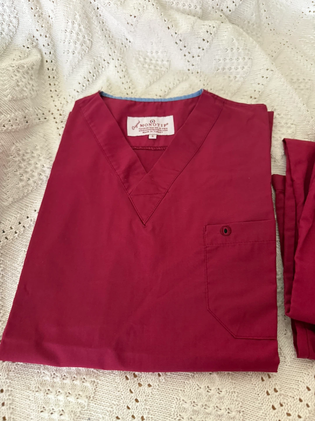 Monotip Maroon Scrub Set - Size S - photo 2