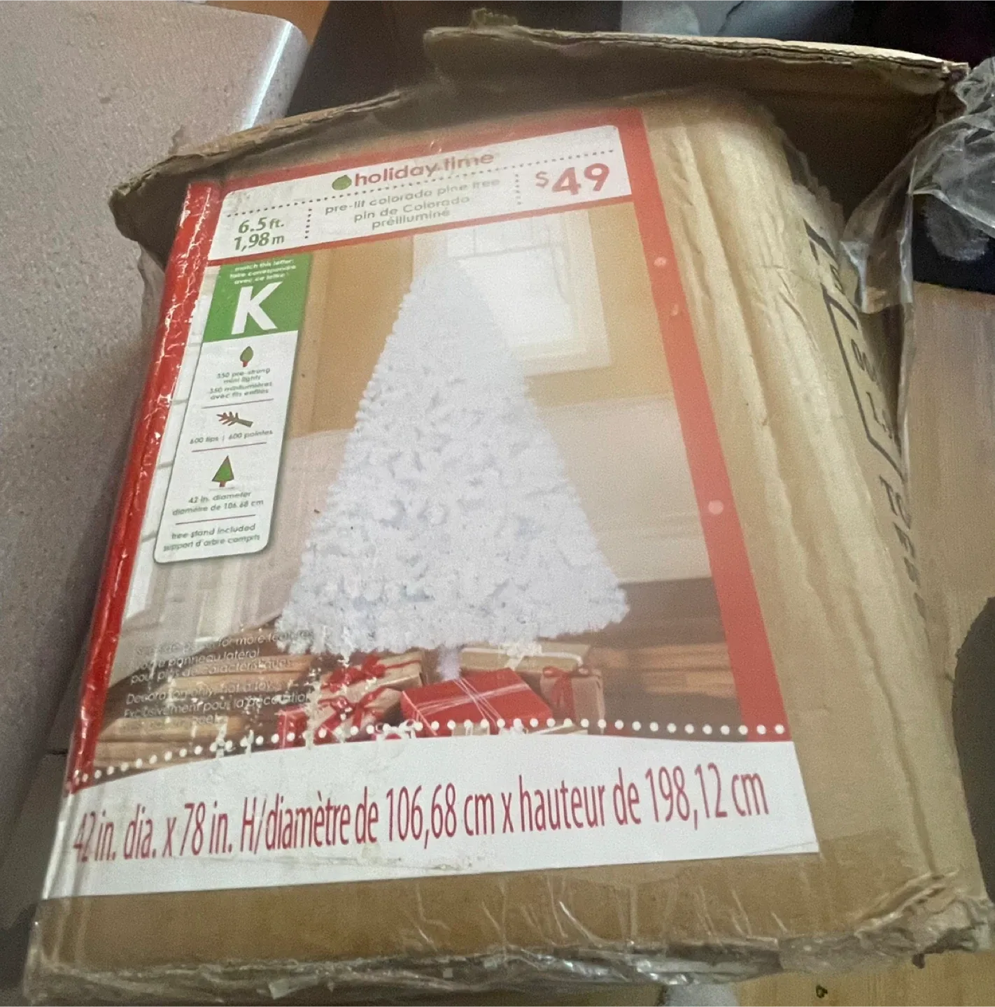 6.5ft White Colorado Pine Artificial Christmas Tree