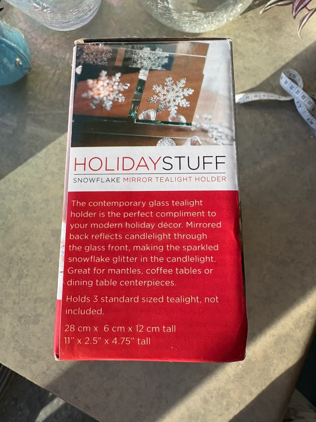 Set of 3 Snowflake Mirror Tealight Holder image indicator(8)