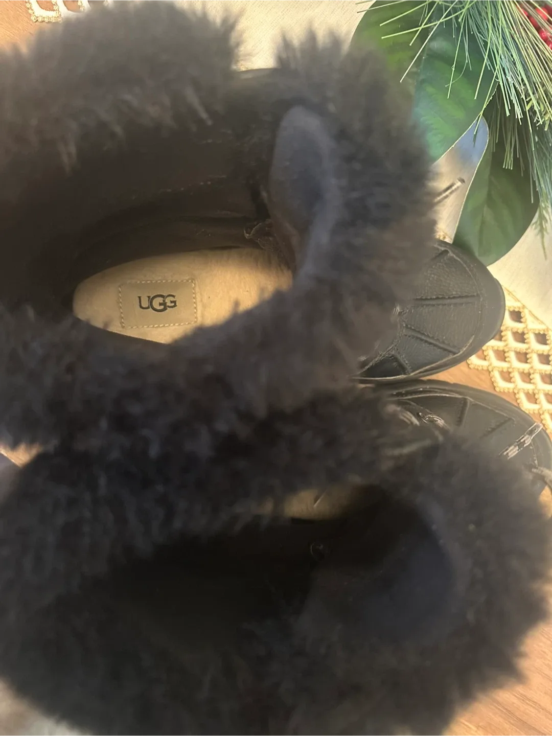 UGG Black Leather Boots - Women's Size 8 image indicator(4)