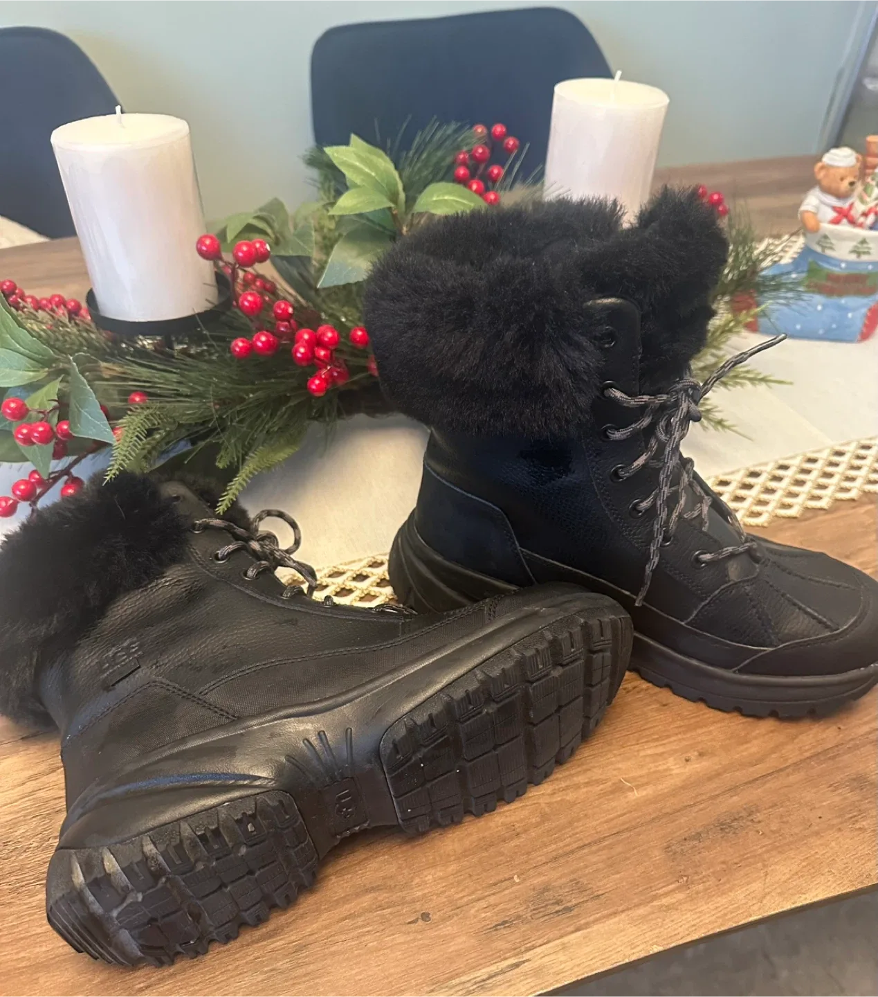 UGG Black Leather Boots - Women's Size 8 image indicator(3)