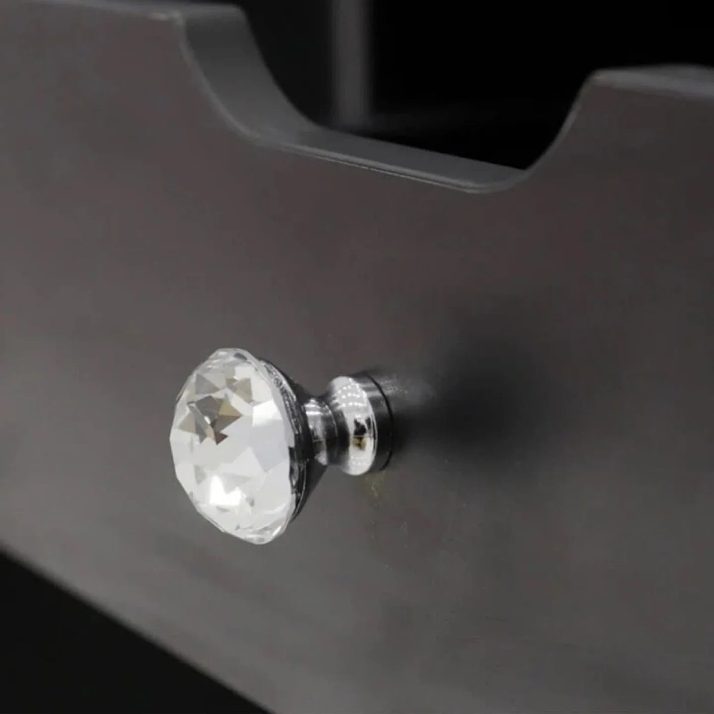 Black Drawer Unit with Crystal Knobs